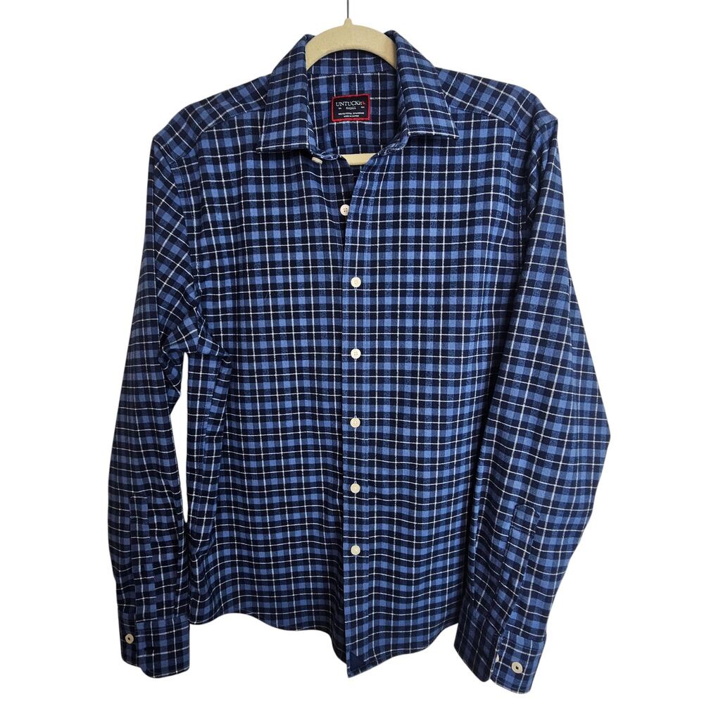 UNTUCKit Mens Plaid Flannel Shirt Sz S Career Work Office Business Casual Preppy